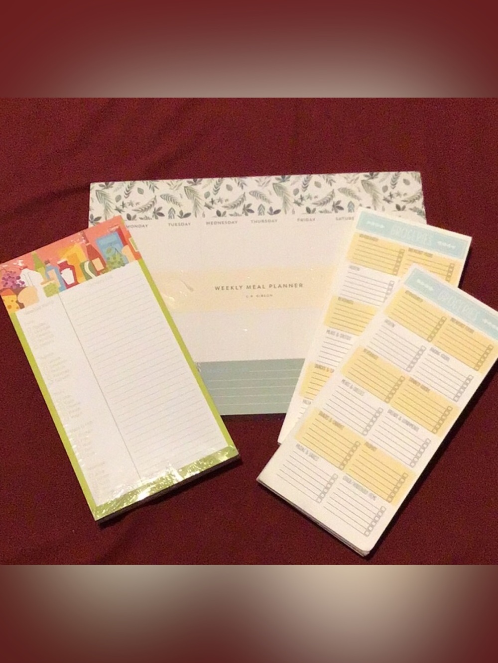 Weekly meal planner pad bundle